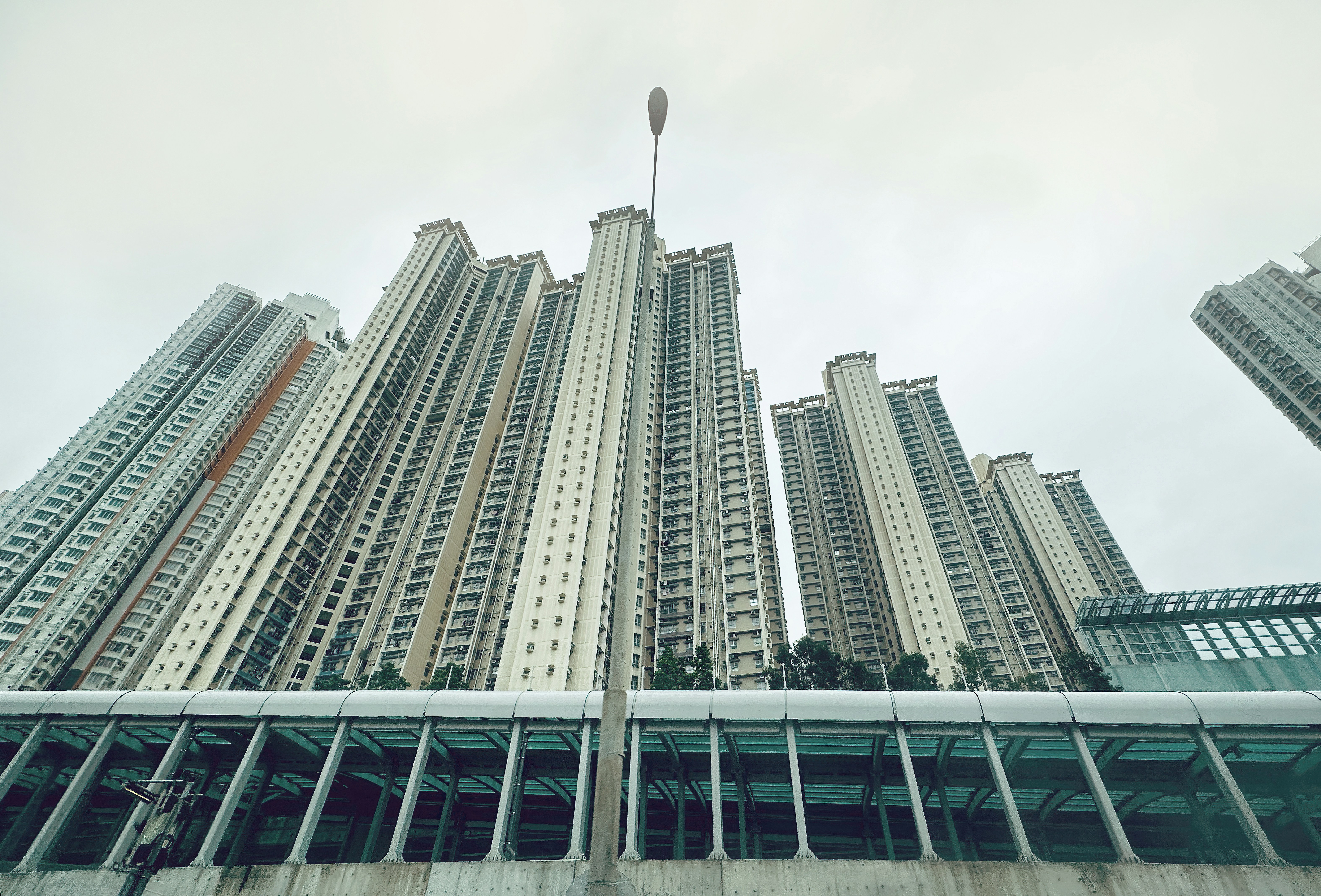 a group of tall buildings next to each other