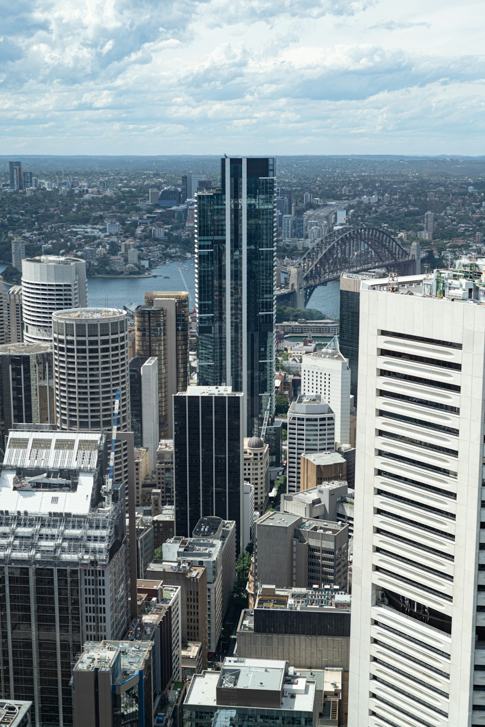 a view of a city from the top of a building