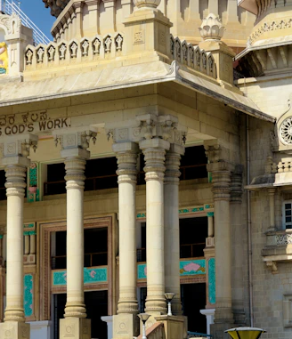 a large building with a clock on the front of it