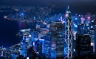 a large city at night with a lot of lights