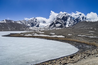 a large body of water surrounded by mountains