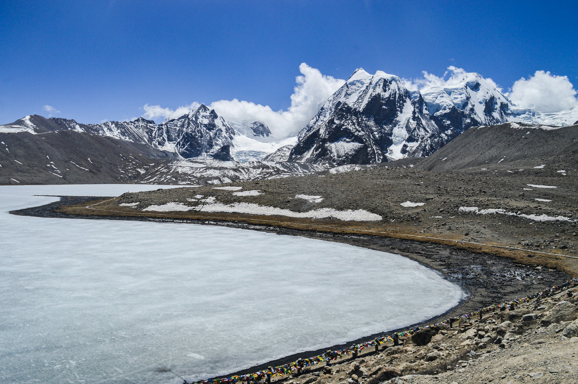 a large body of water surrounded by mountains