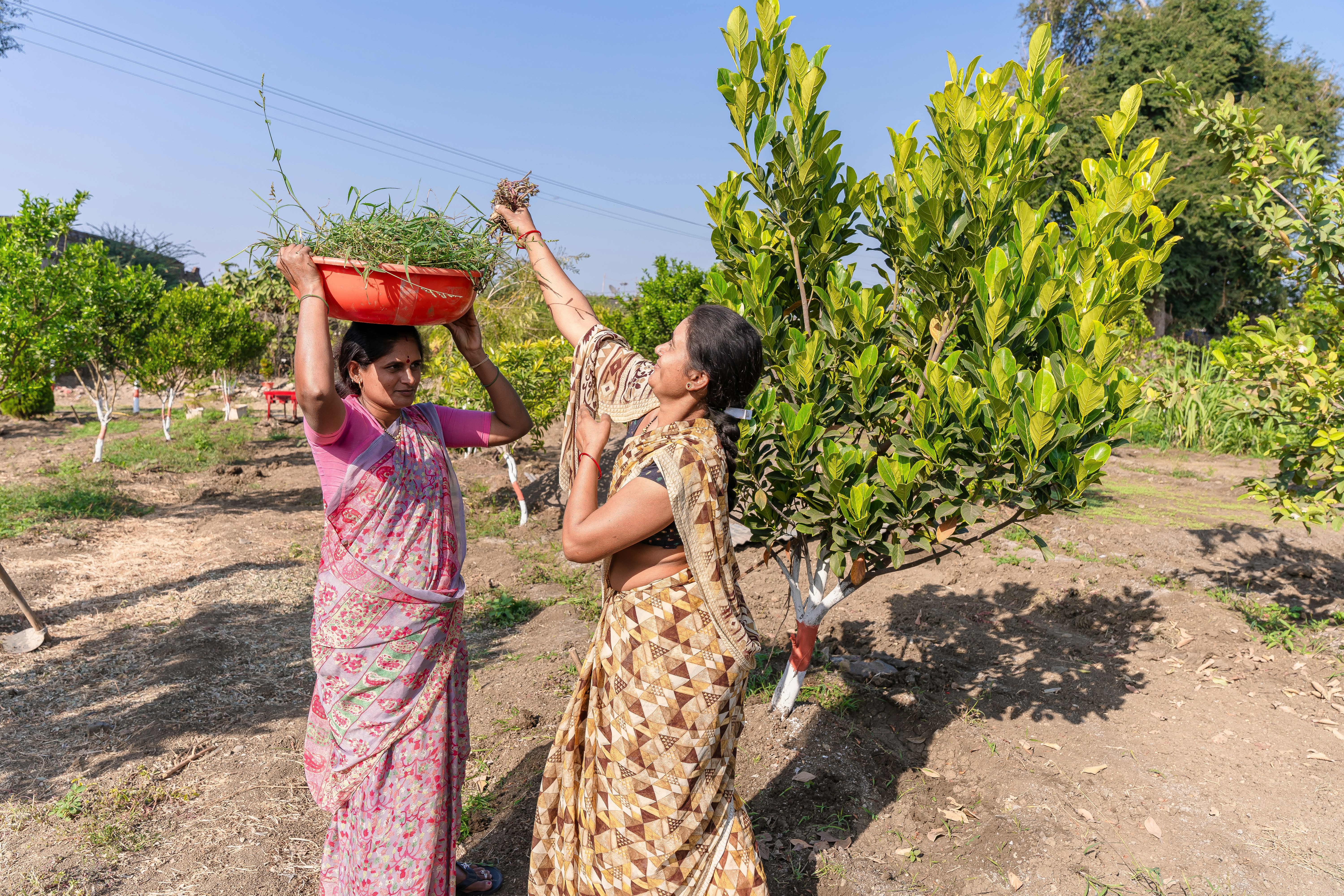 a couple of women standing next to each other