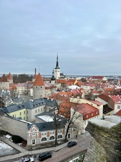 a view of tallinn from a high point of view