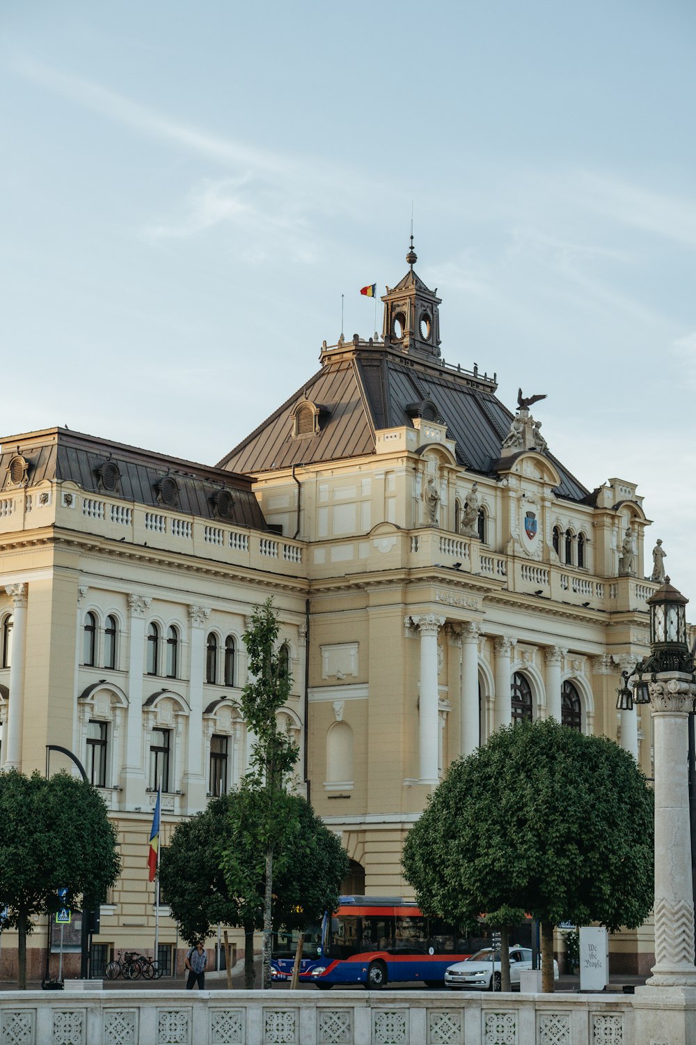 a large building with a clock tower on top of it