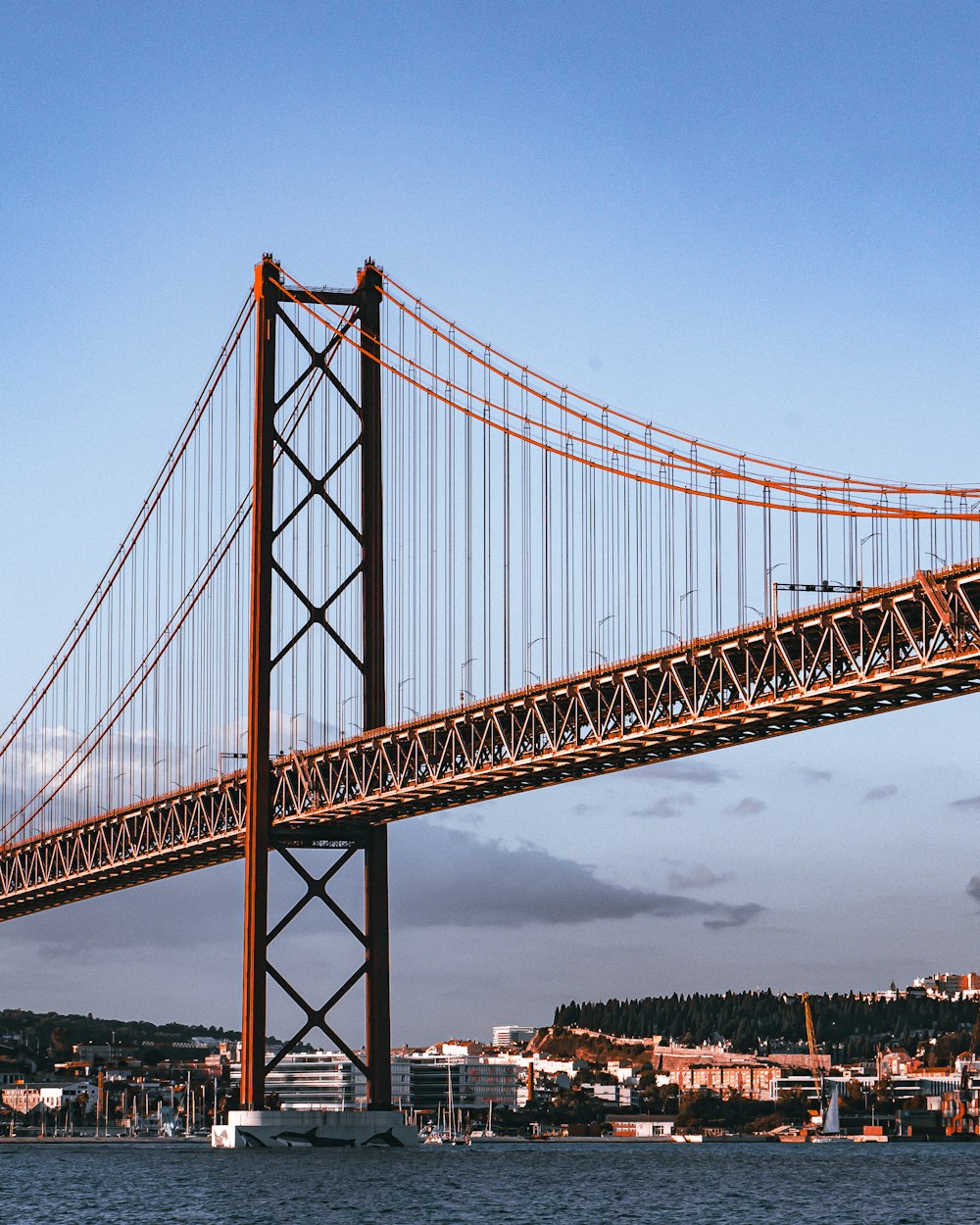 a large bridge spanning over a large body of water