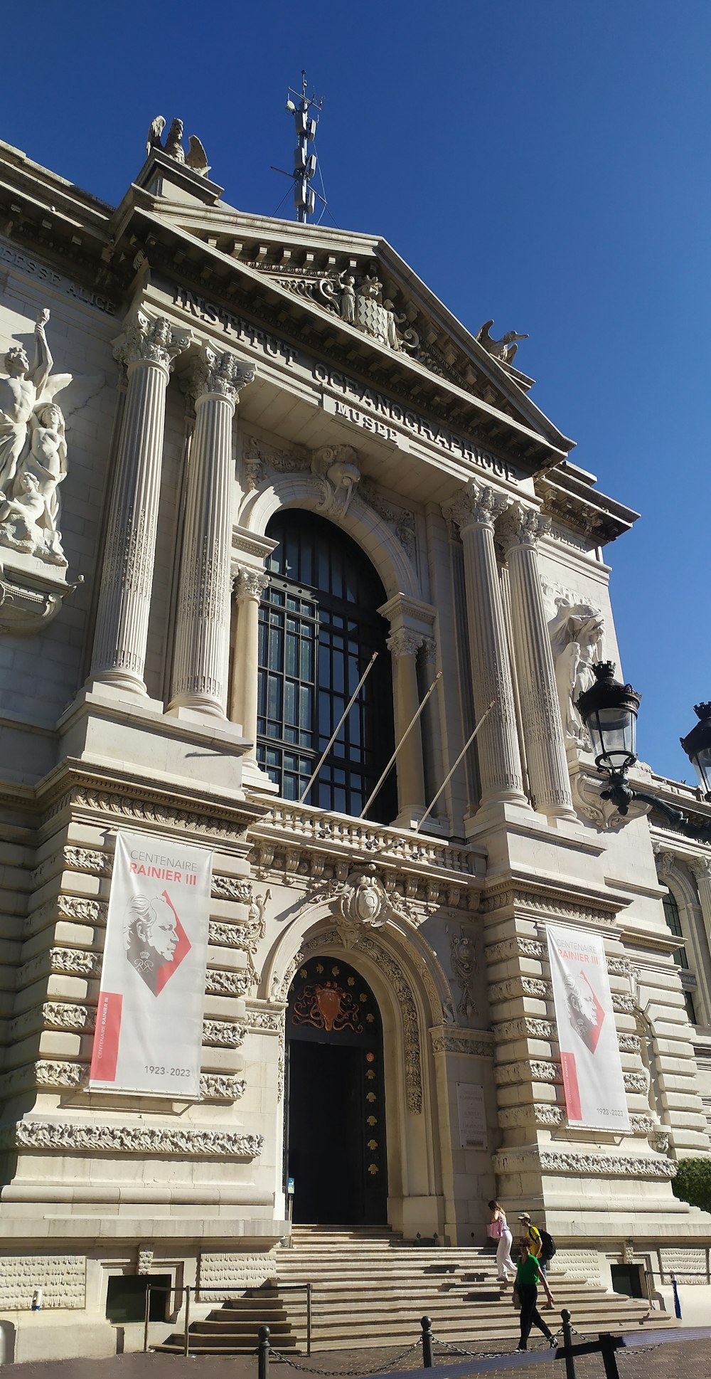 a large building with a clock on the front of it