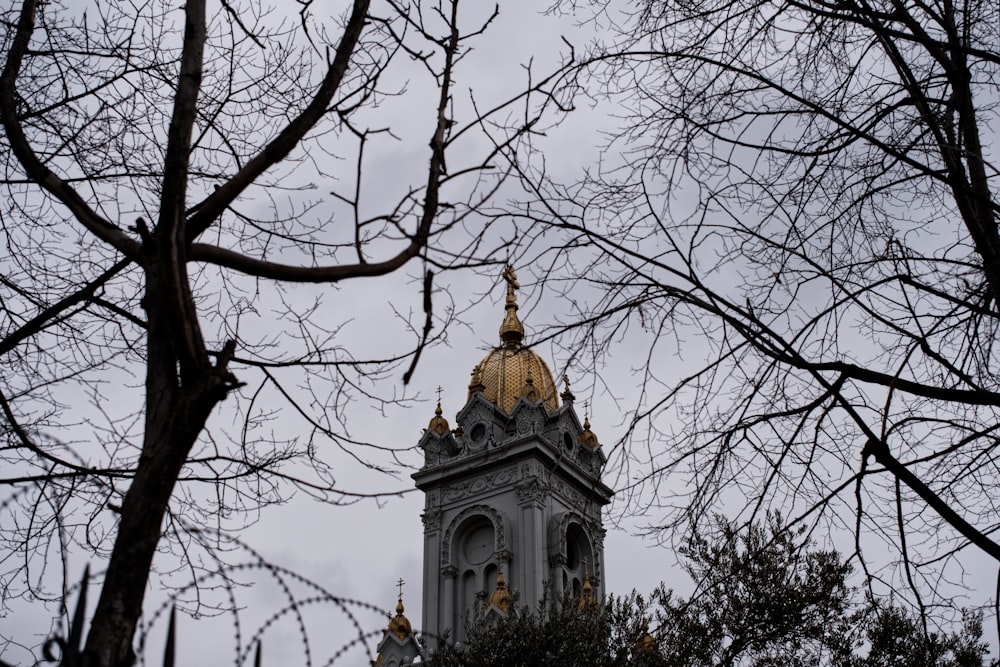 a tall tower with a clock on top of it