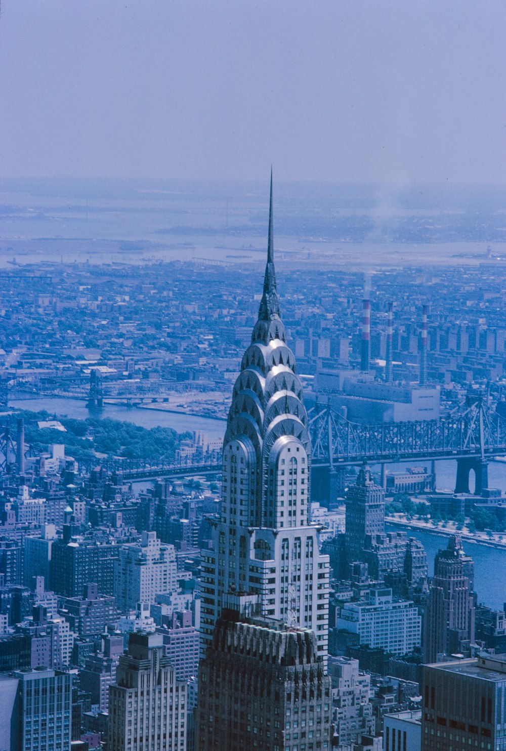 a view of a city from the top of a building