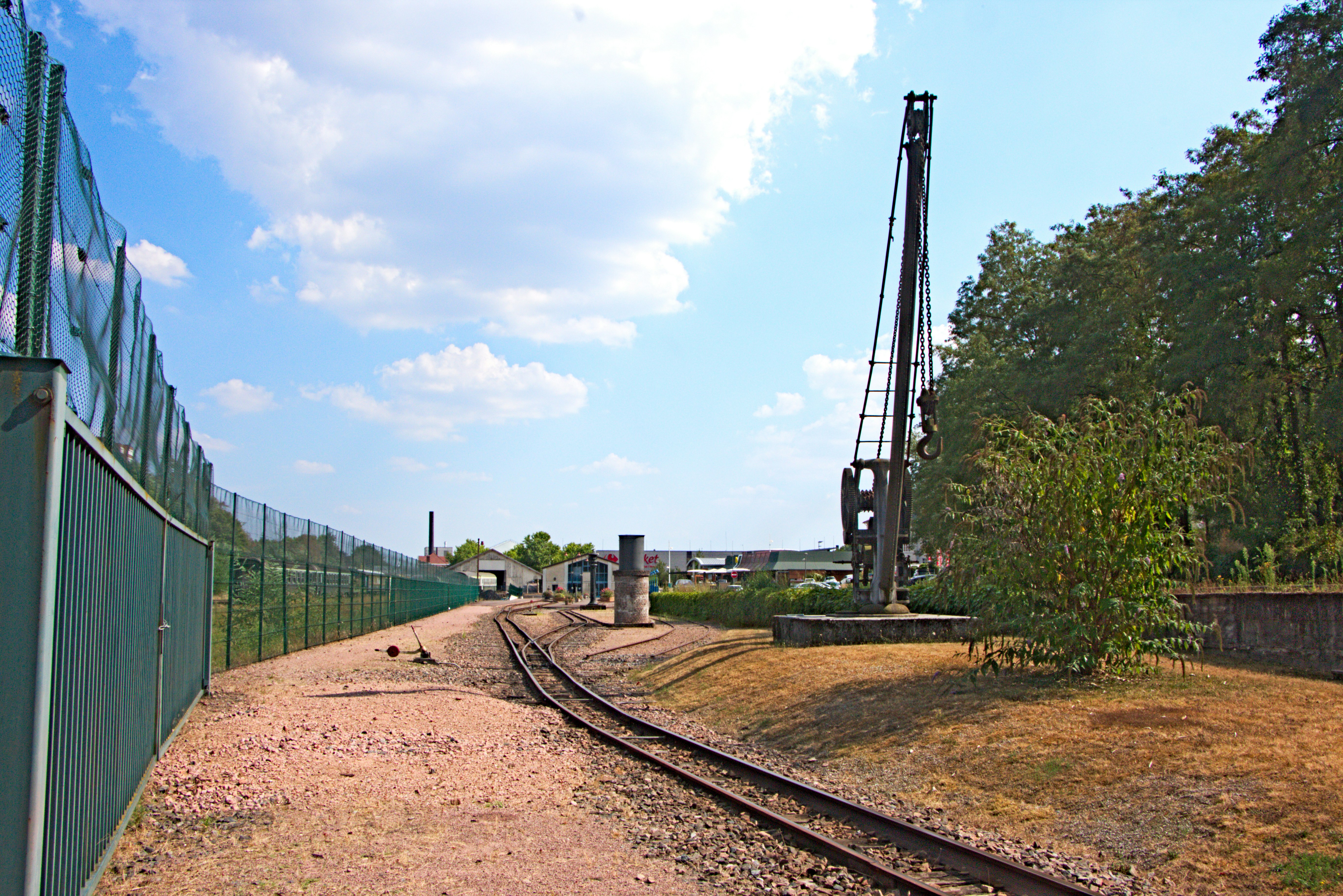 a view of a train track from a distance