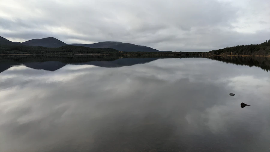 A loch surrounded by mountains in the Scottish Highlands