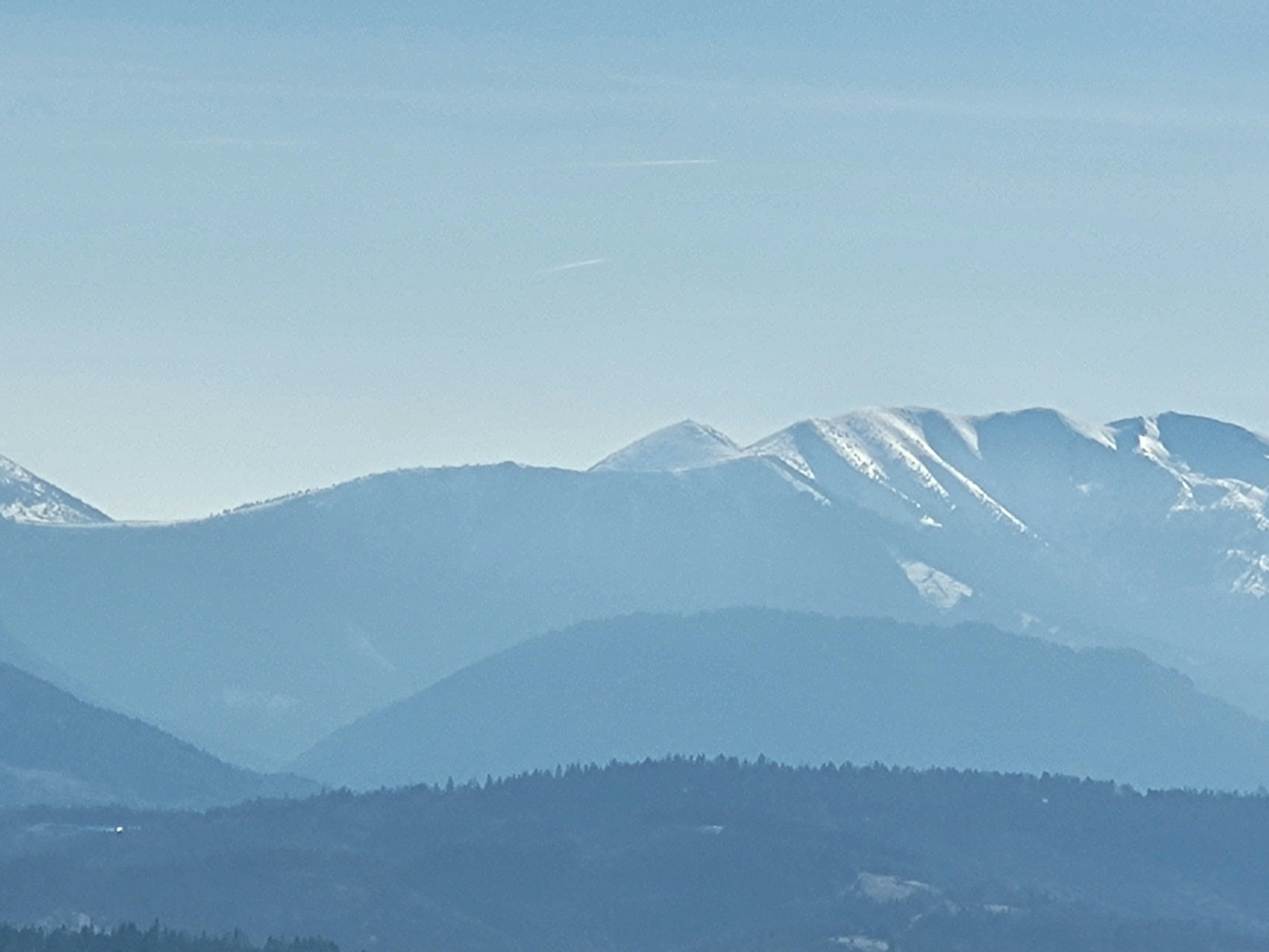 a view of a mountain range in the distance