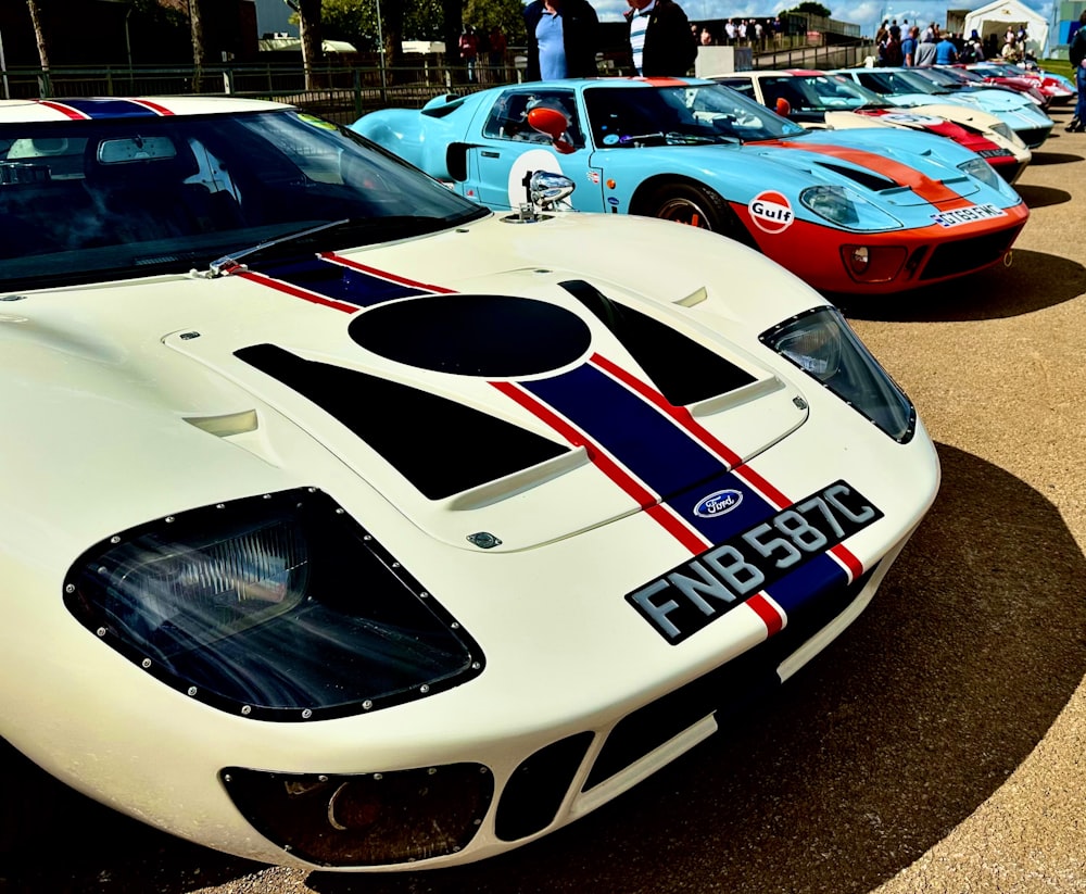 a group of cars parked next to each other