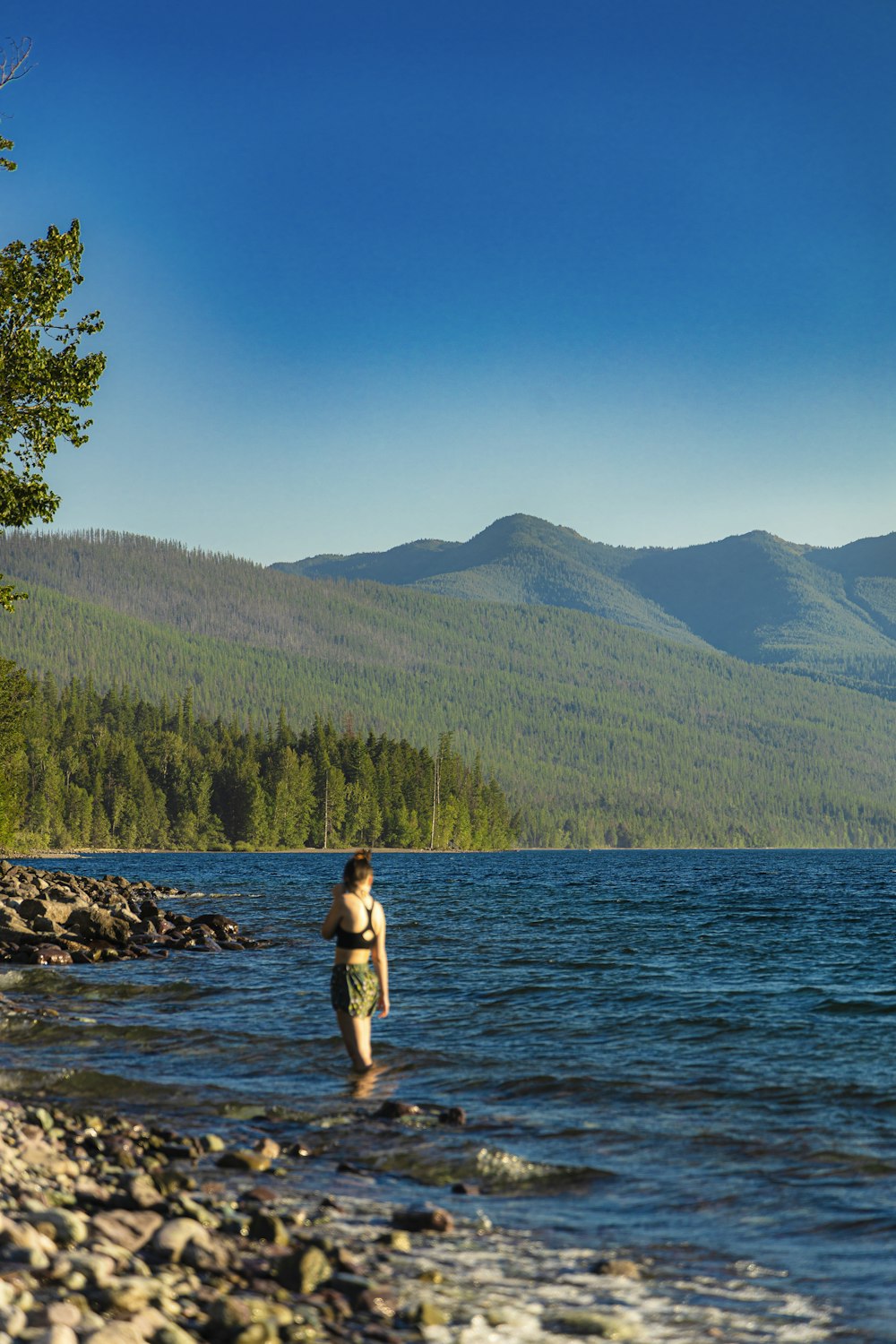 a person standing in a body of water