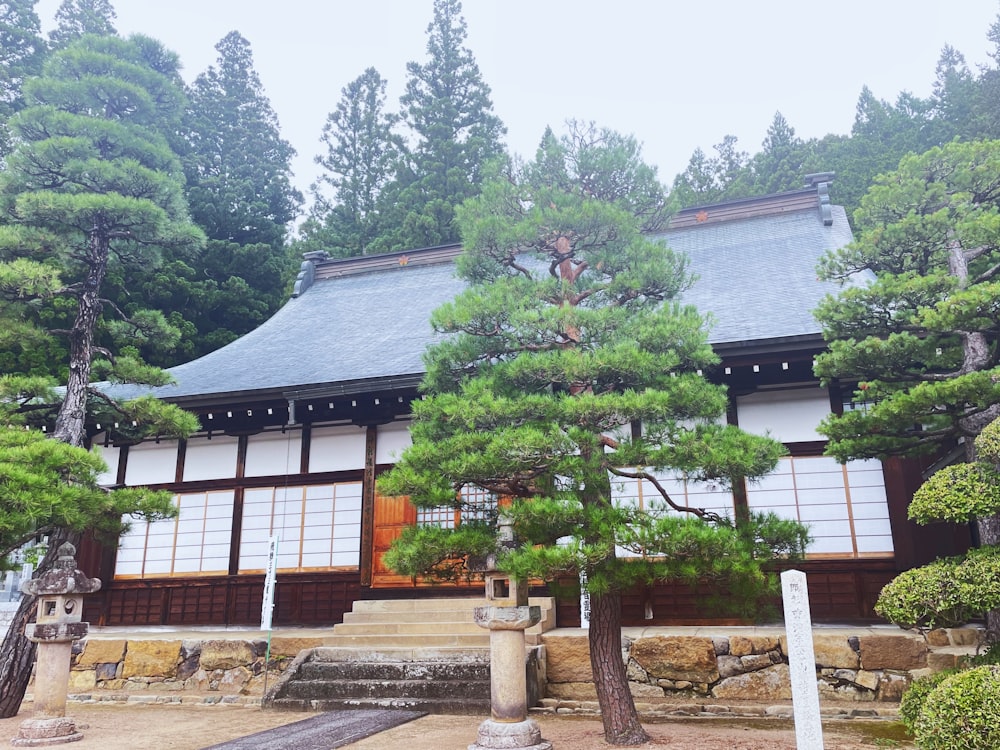 a building with a lot of trees in front of it