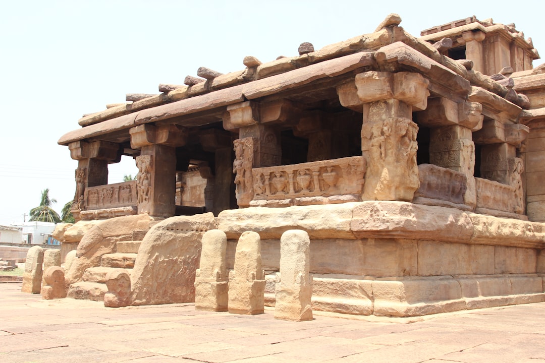 a stone structure with carvings on the sides of it, Hale Raama Lad Khan Temple