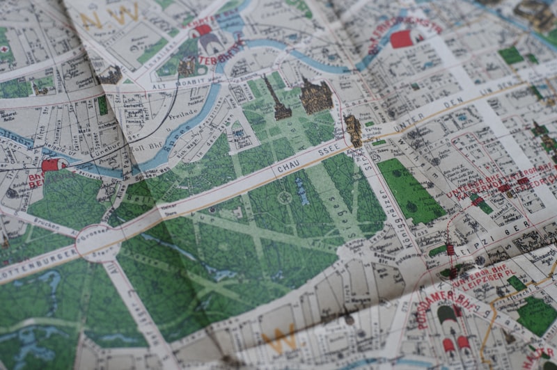 Detailaufnahme eines Stadtplans