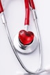 a stethoscope with a red heart on it