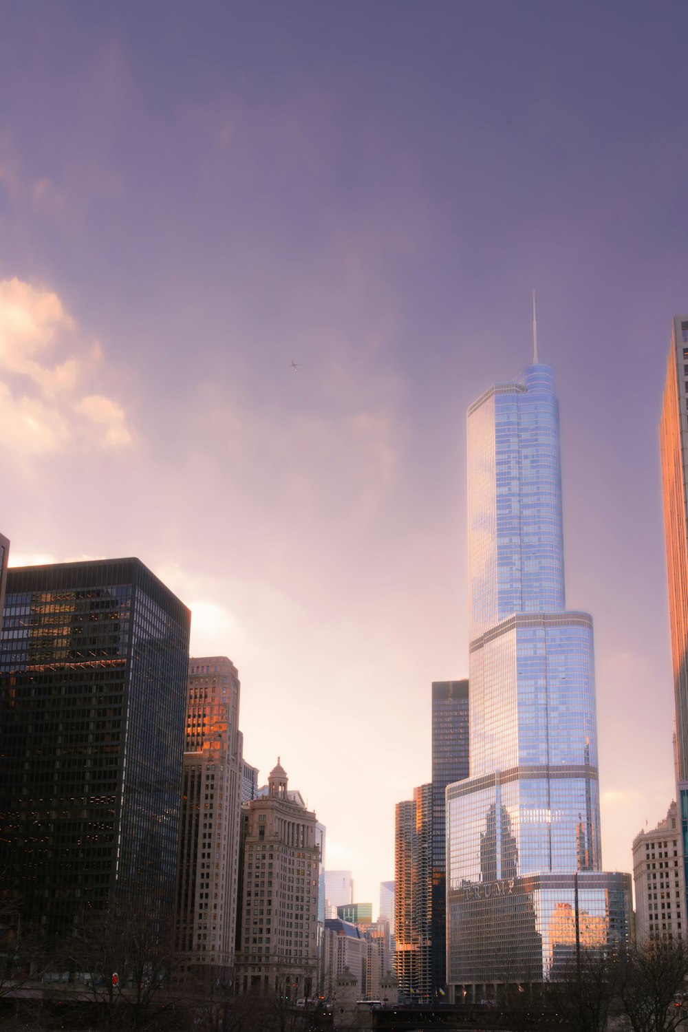 a view of a city with skyscrapers in the background