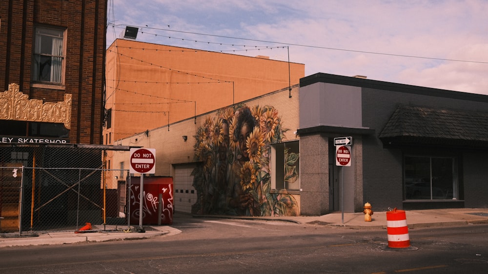 a building with a mural on the side of it