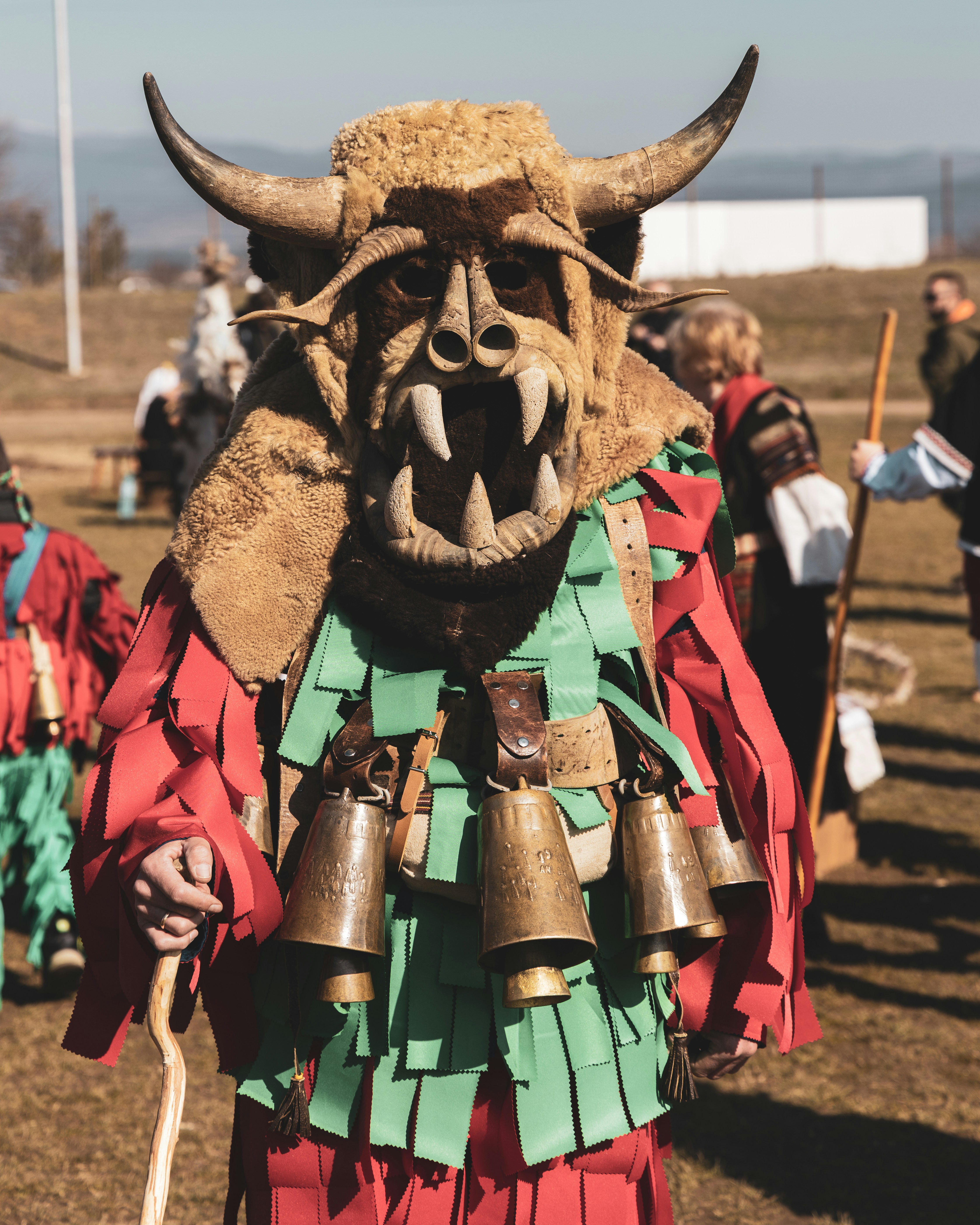 A group of people dressed in costumes and masks