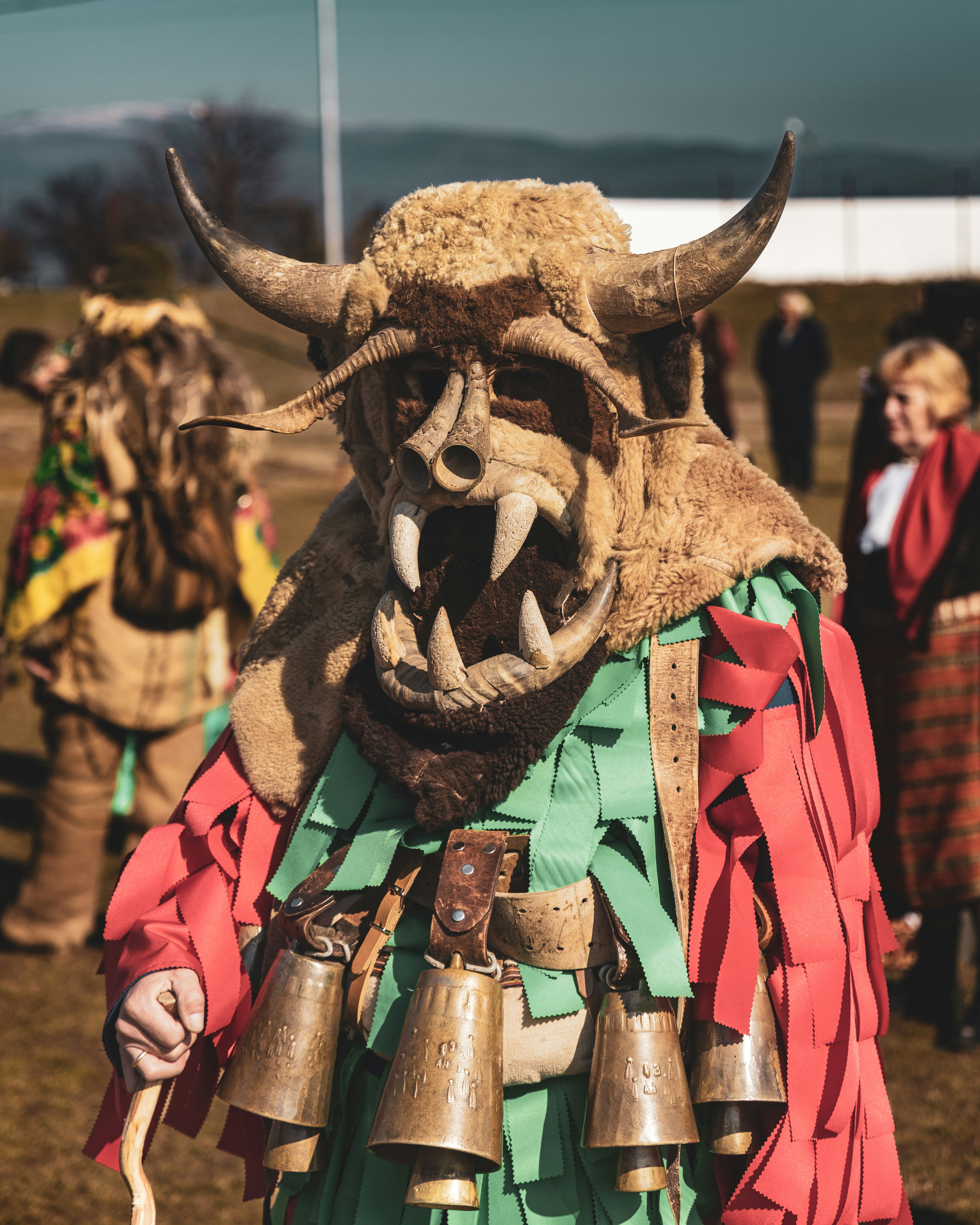 A group of people dressed in costumes and masks