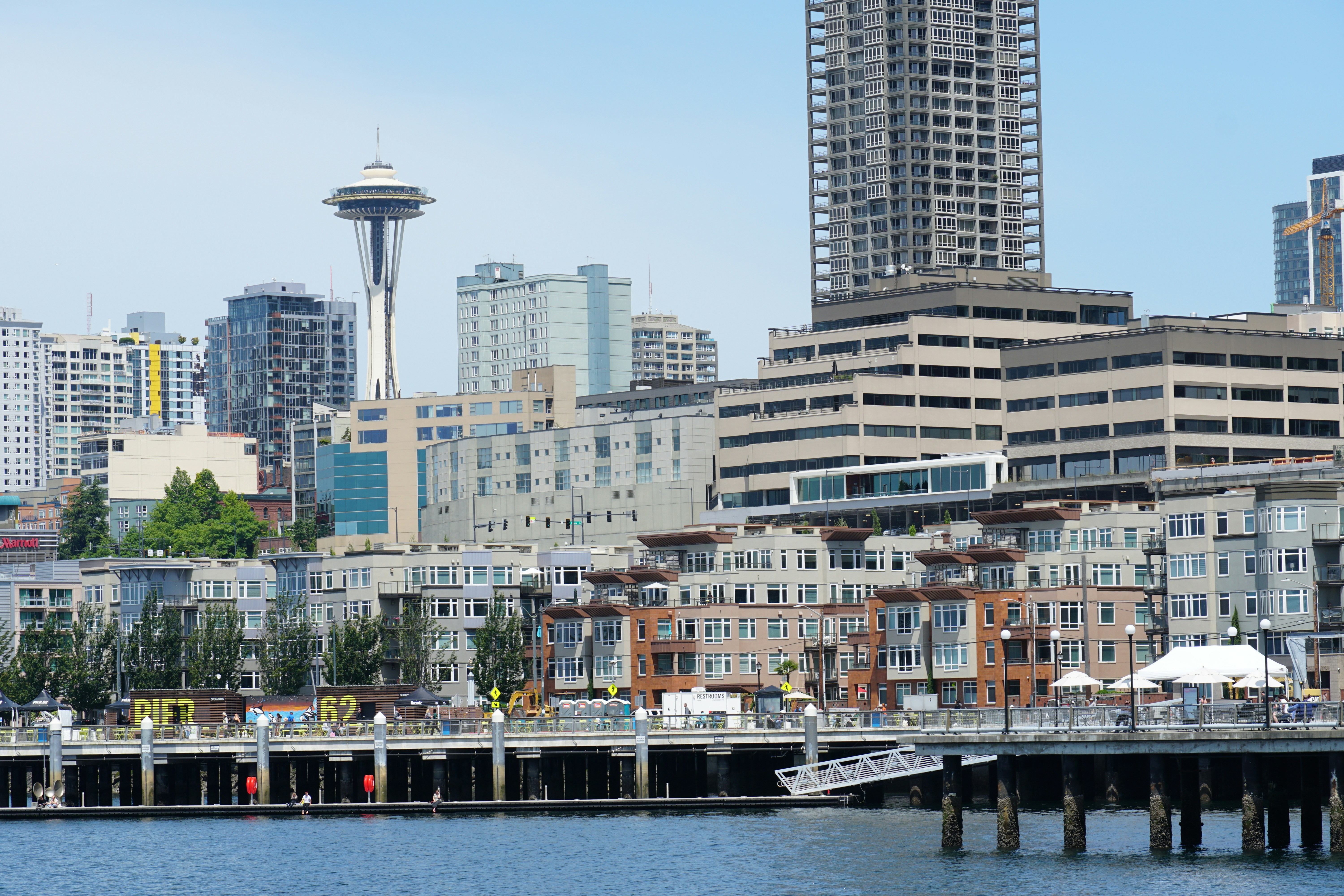 a view of a city from the water