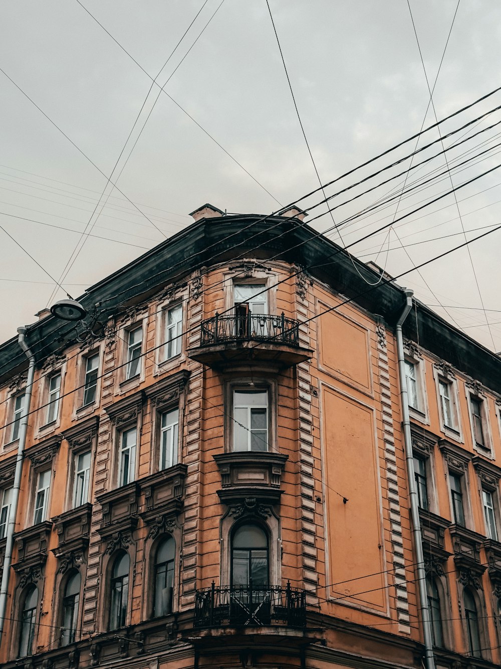 an old building with a balcony and balcony balconies