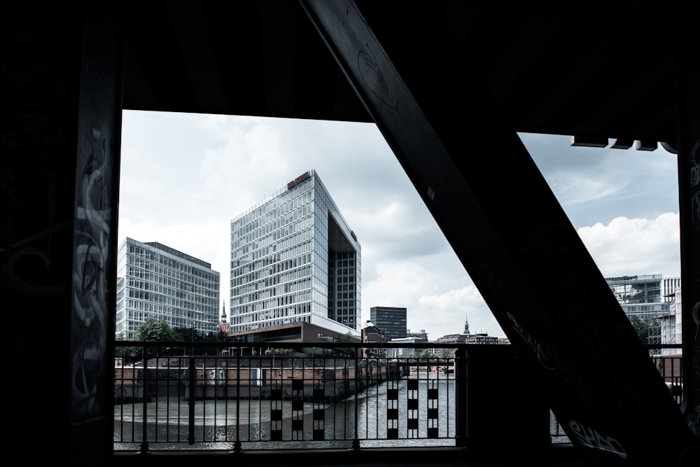 a view of a city from a bridge