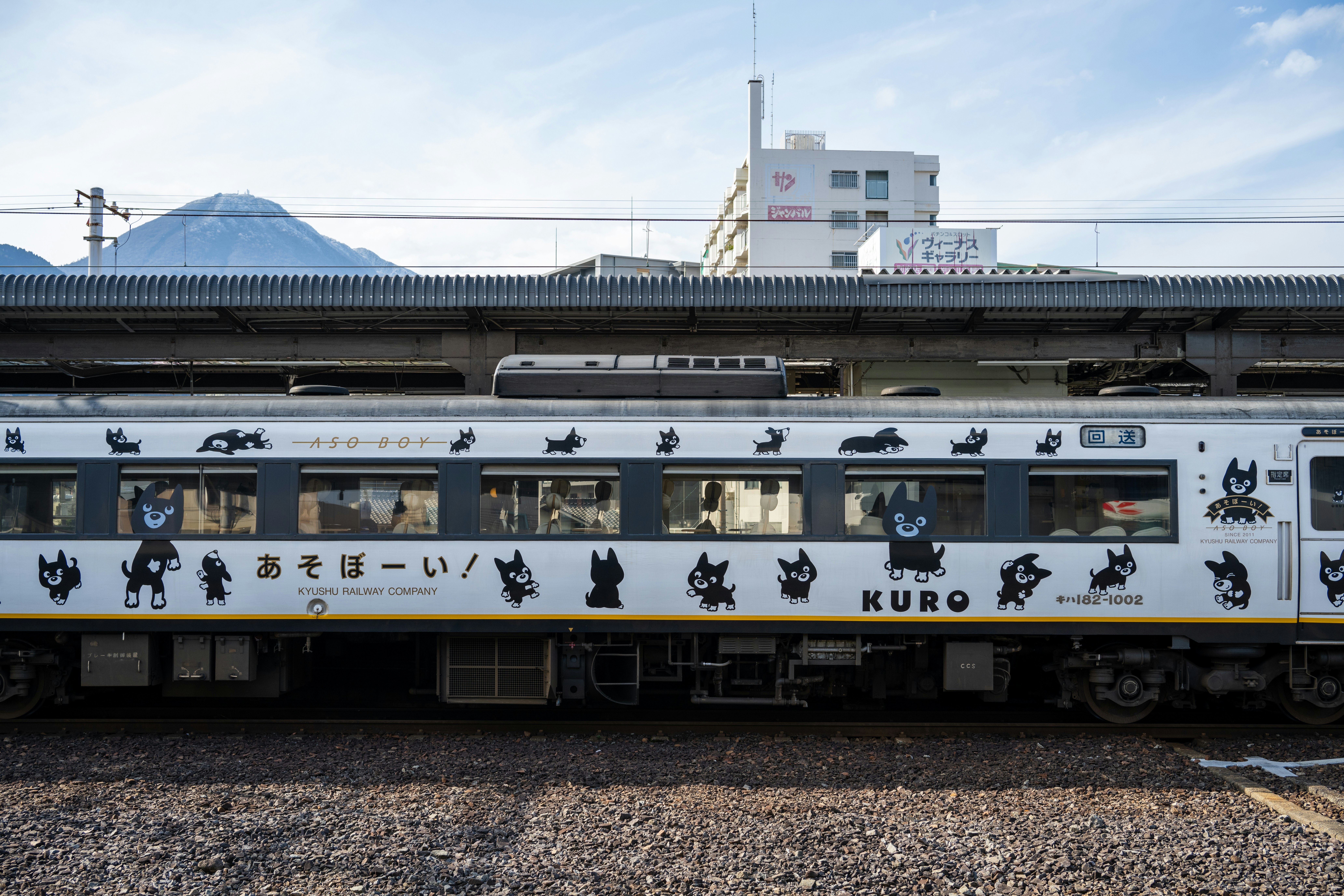 a train is parked at a train station