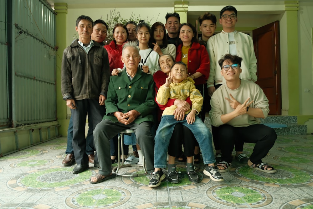 a group of people posing for a picture