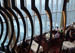 a restaurant with a view of the ocean