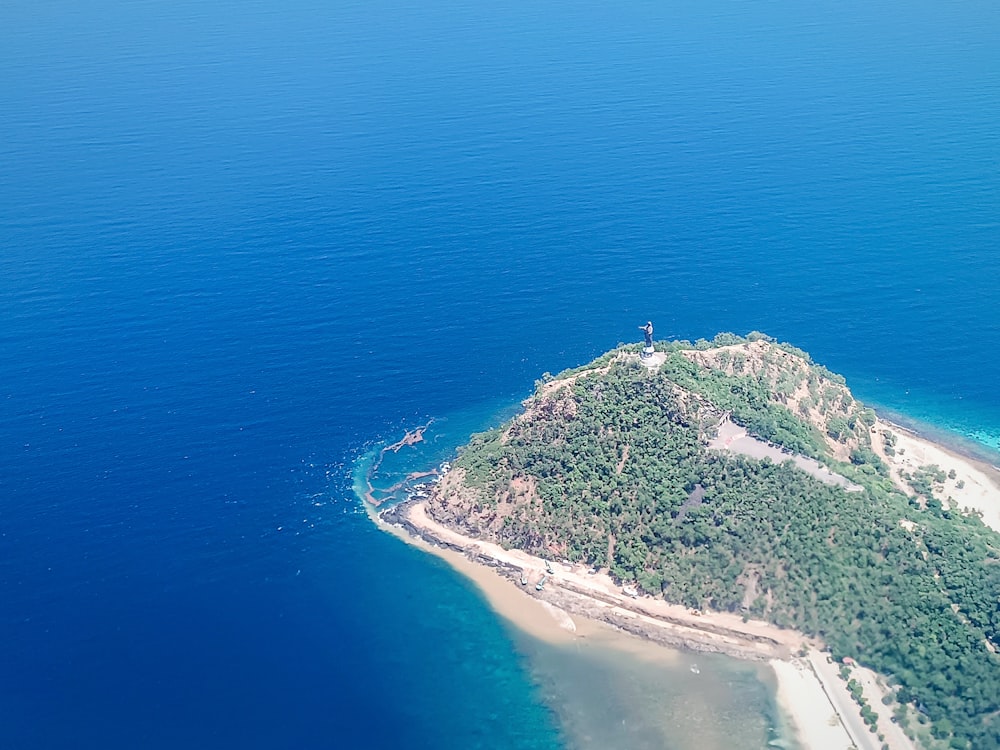 a small island in the middle of the ocean