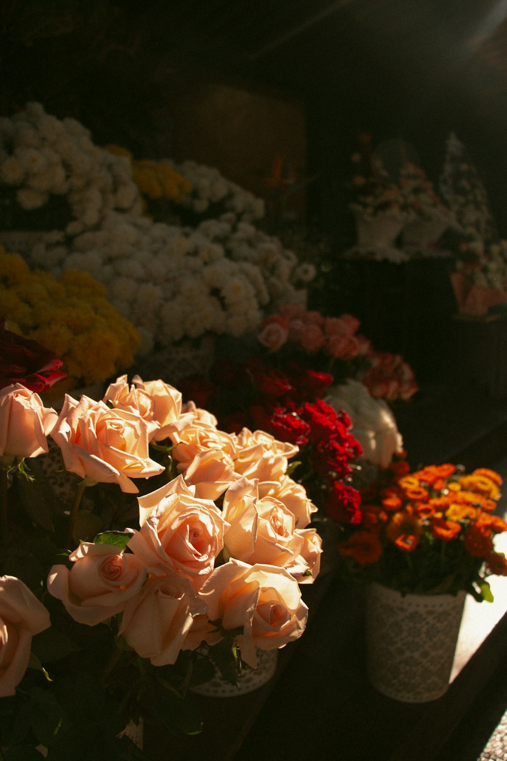 a bunch of flowers that are in a vase