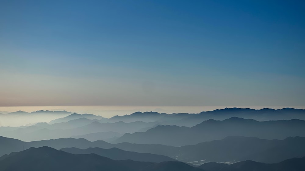 a view of a mountain range from a plane