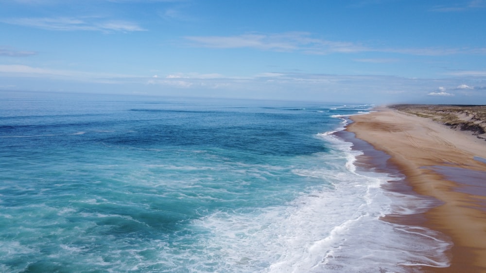 a view of a beach from a high point of view