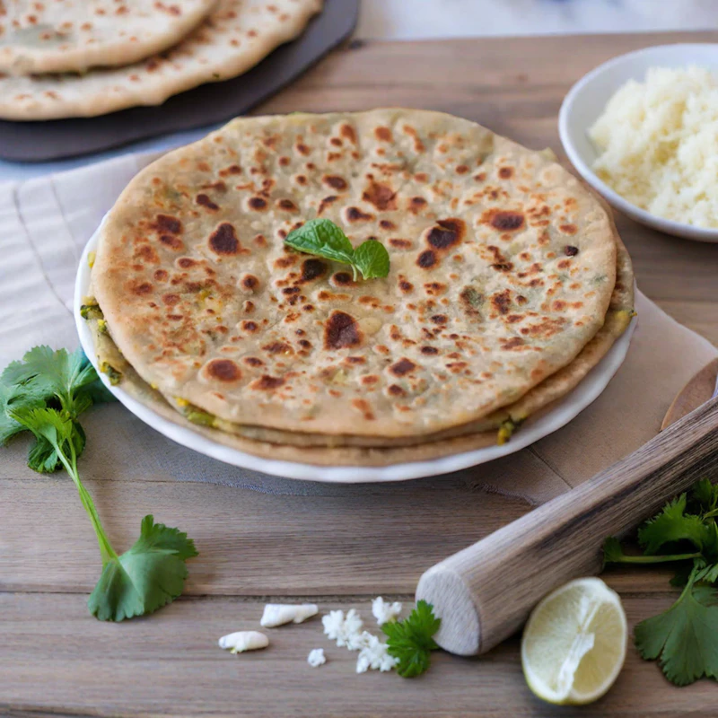 Aloo Paratha with Aloo Matar - homemade food in Singapore