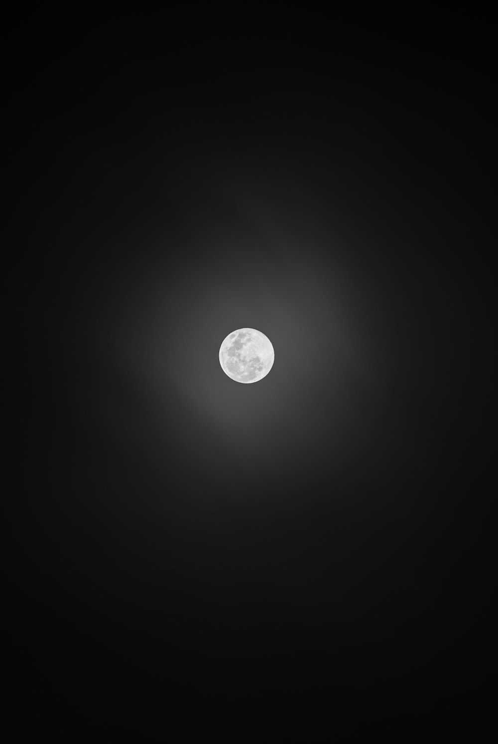 a black and white photo of a full moon