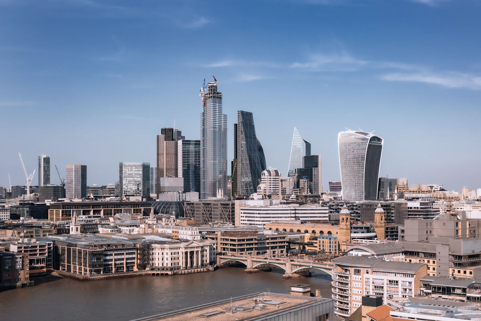 Real photograph of the London skyline