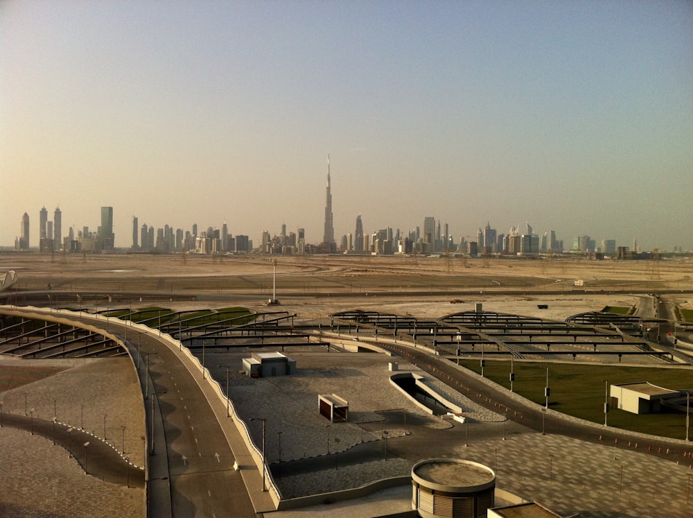 a view of a city from an airport