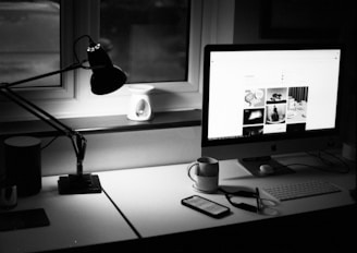 a desktop computer sitting on top of a desk