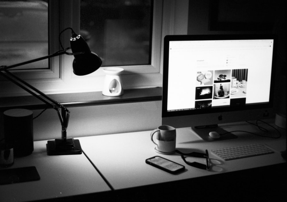 a desktop computer sitting on top of a desk