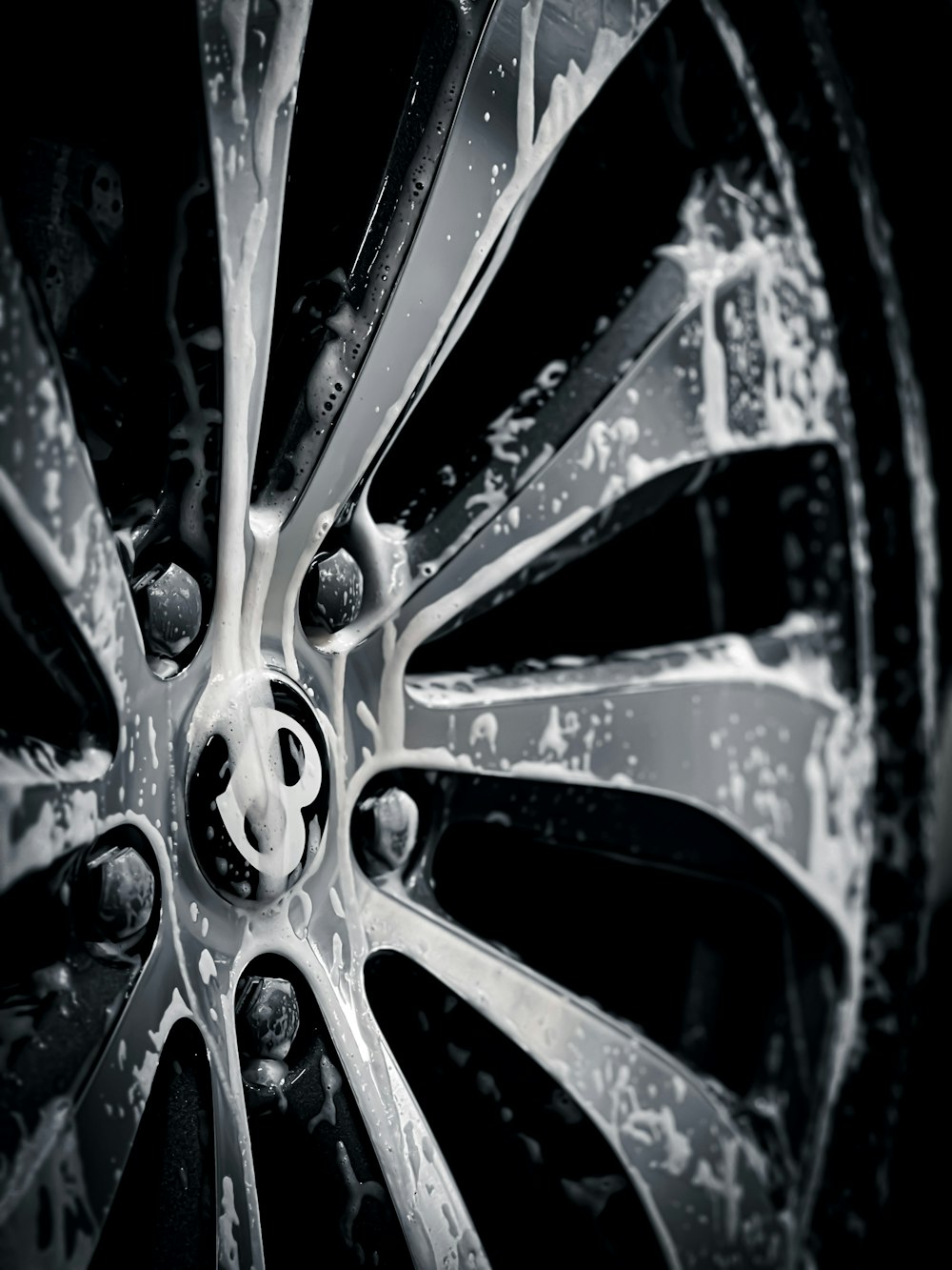 a close up of a tire on a car