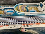 a model of a cruise ship in the water