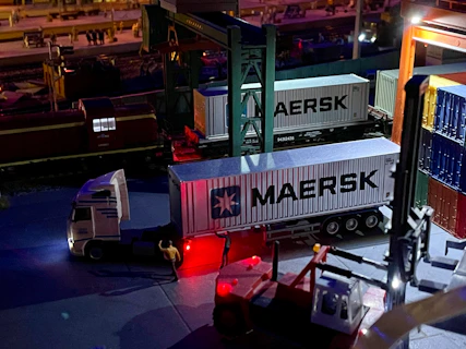 a truck that is sitting in the street