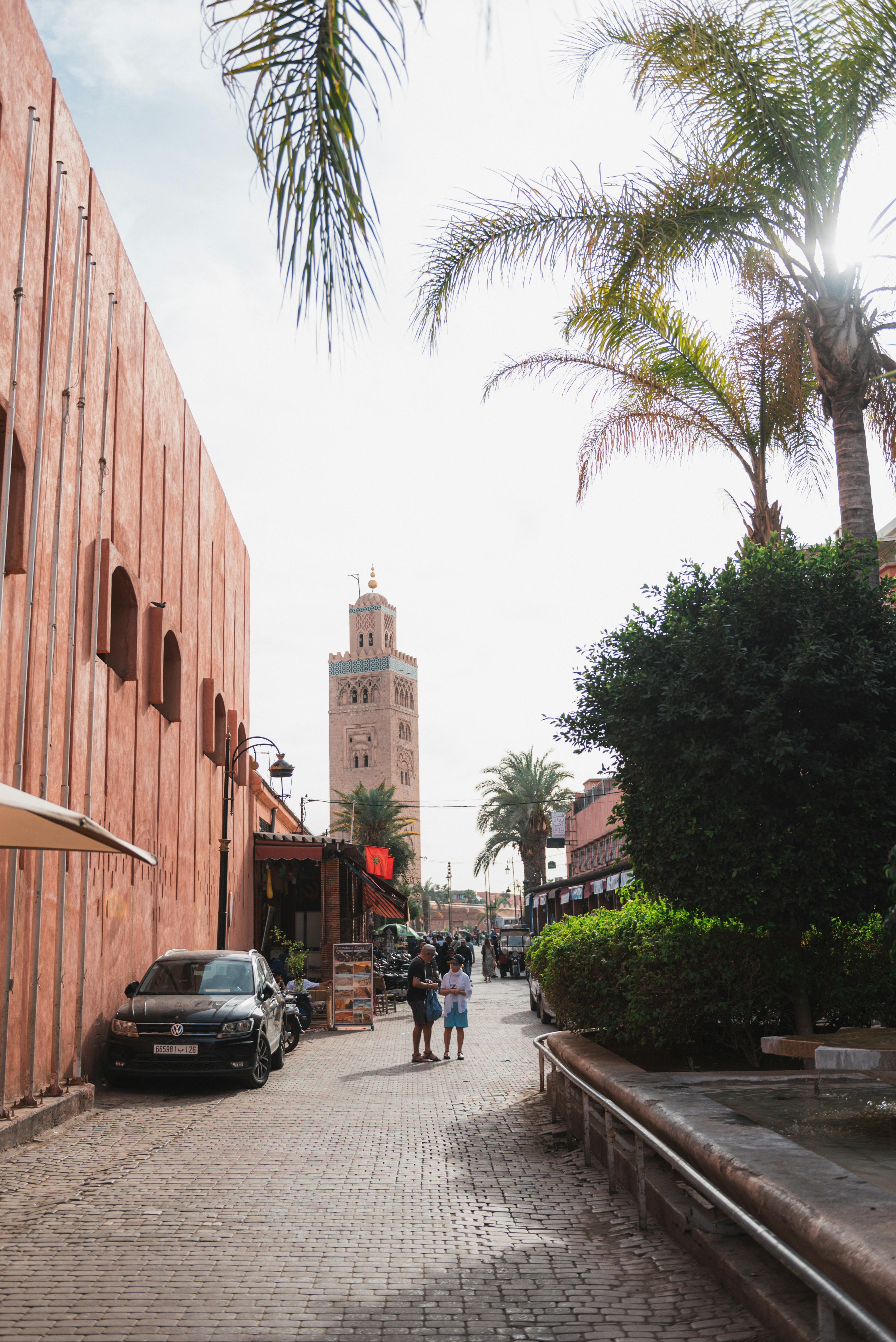 Marrakech street scene in Morocco showing real travel situations in the medina