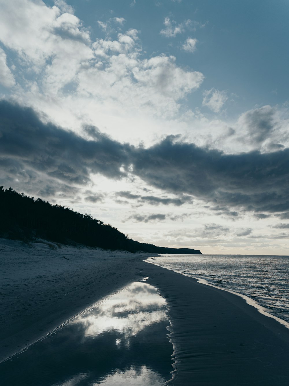 a view of the ocean from a beach