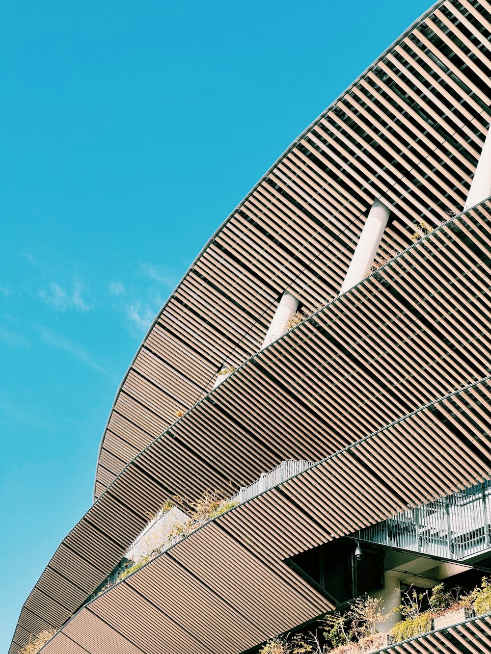 ein Vogel, der über ein Gebäude mit Himmelshintergrund fliegt