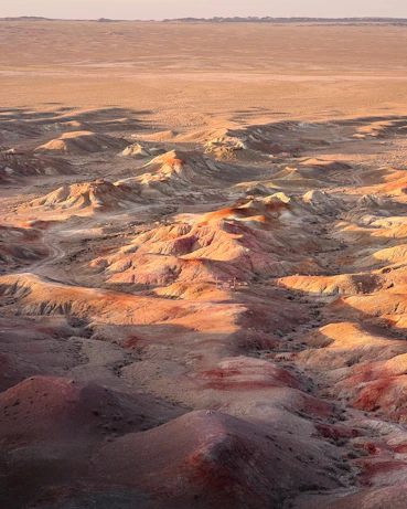 a view of the desert from a plane
