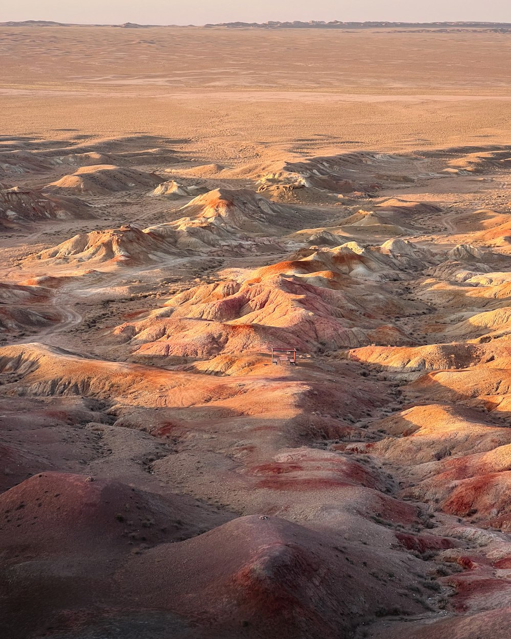 a view of the desert from a plane